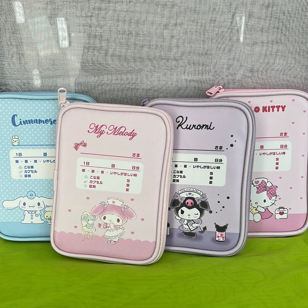 Enesco Sanrio Friends Medical Pill Pleather Pouches Kawaii Gifts