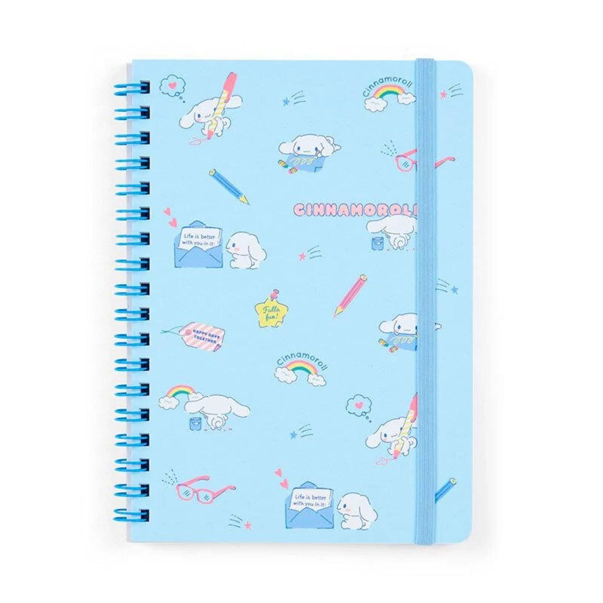 Sanrio Friends B6 Spiral Notebooks With Elastic Band Closure