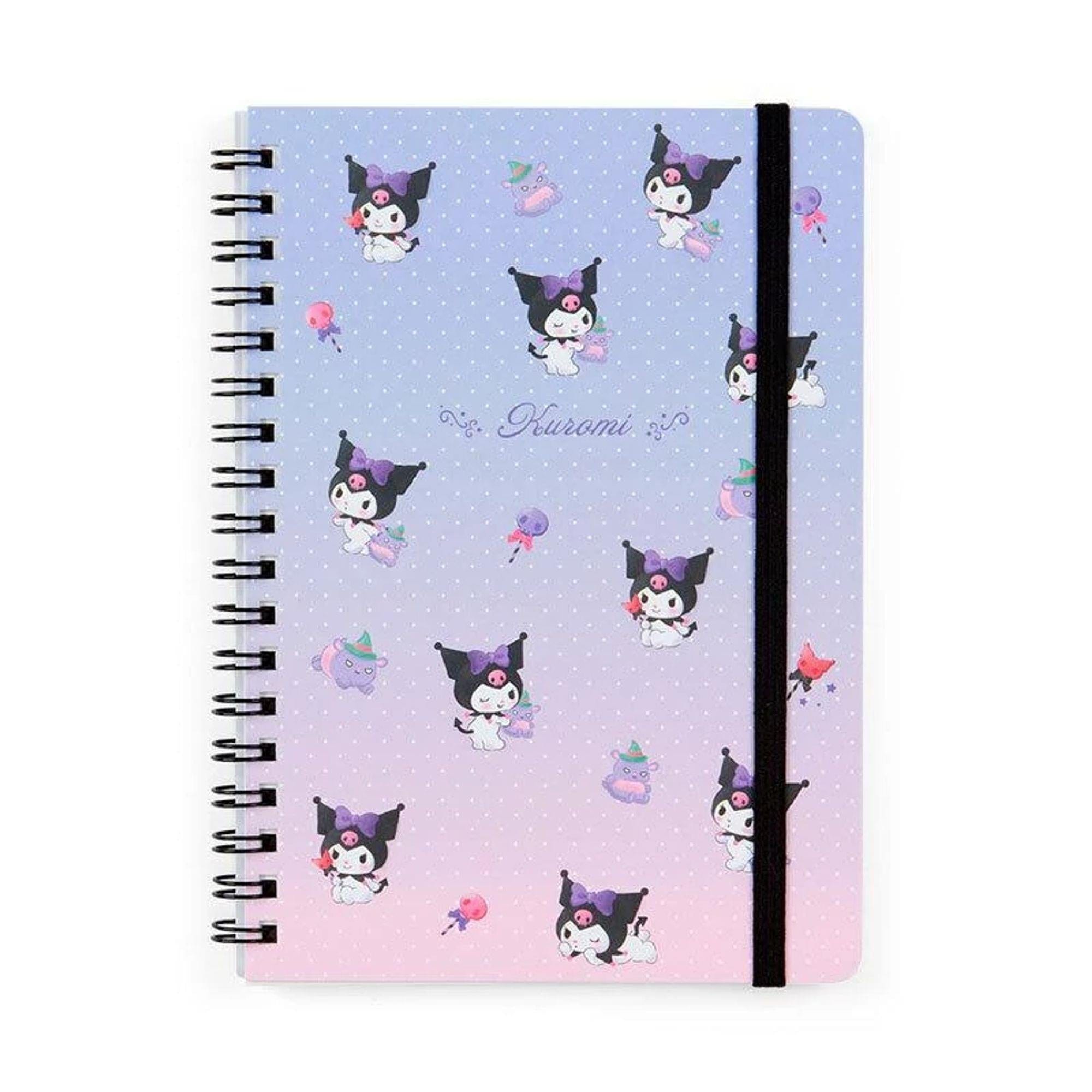 Enesco Sanrio Friends B6 Spiral Notebooks With Elastic Band Closure Kuromi Kawaii Gifts 4550337092125