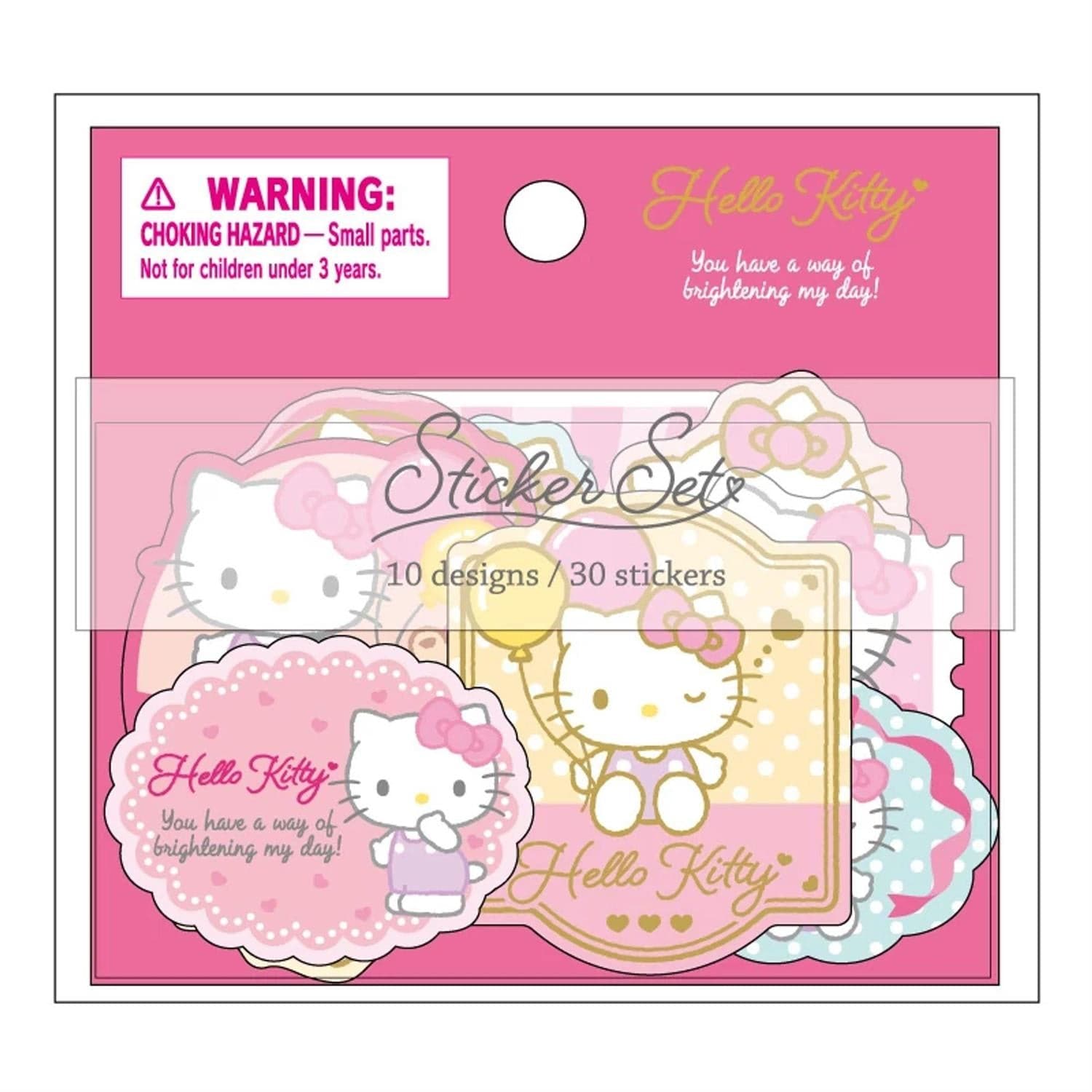 Enesco Sanrio Flake Stickers with Golden Accent: Hello Kitty, My Melody, Pompompurin, Cinnamoroll, Kuromi, Pochacco Hello Kitty Kawaii Gifts 4550624432818