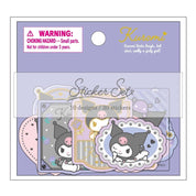 Enesco Sanrio Flake Stickers with Golden Accent: Hello Kitty, My Melody, Pompompurin, Cinnamoroll, Kuromi, Pochacco Kuromi Kawaii Gifts 4550624437592