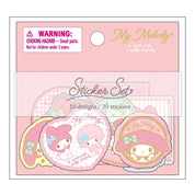 Enesco Sanrio Flake Stickers with Golden Accent: Hello Kitty, My Melody, Pompompurin, Cinnamoroll, Kuromi, Pochacco My Melody Kawaii Gifts 4550624432863