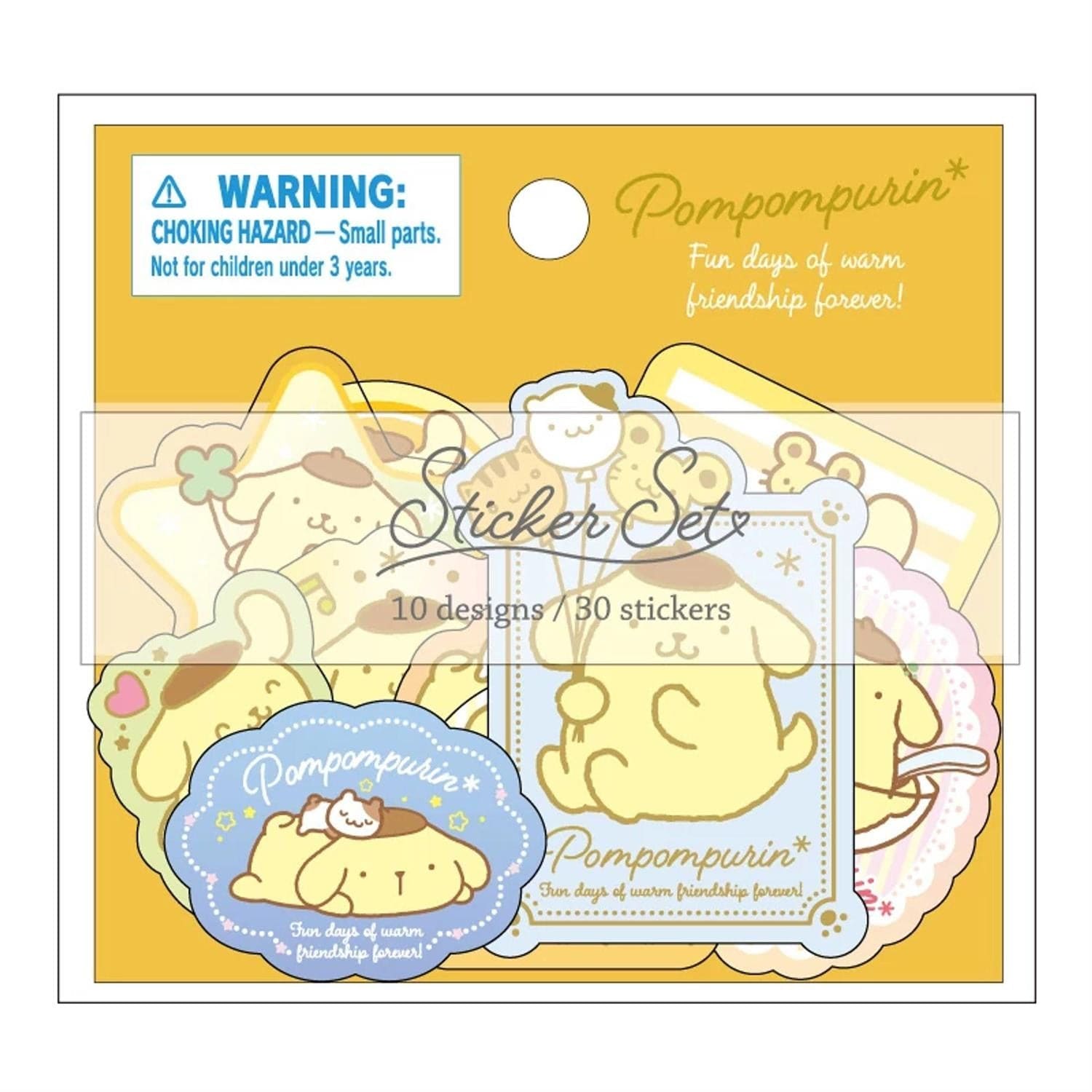 Enesco Sanrio Flake Stickers with Golden Accent: Hello Kitty, My Melody, Pompompurin, Cinnamoroll, Kuromi, Pochacco Pompompurin Kawaii Gifts 4550624437172