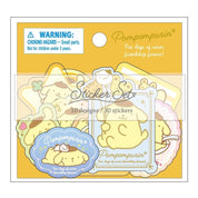 Enesco Sanrio Flake Stickers with Golden Accent: Hello Kitty, My Melody, Pompompurin, Cinnamoroll, Kuromi, Pochacco Pompompurin Kawaii Gifts 4550624437172