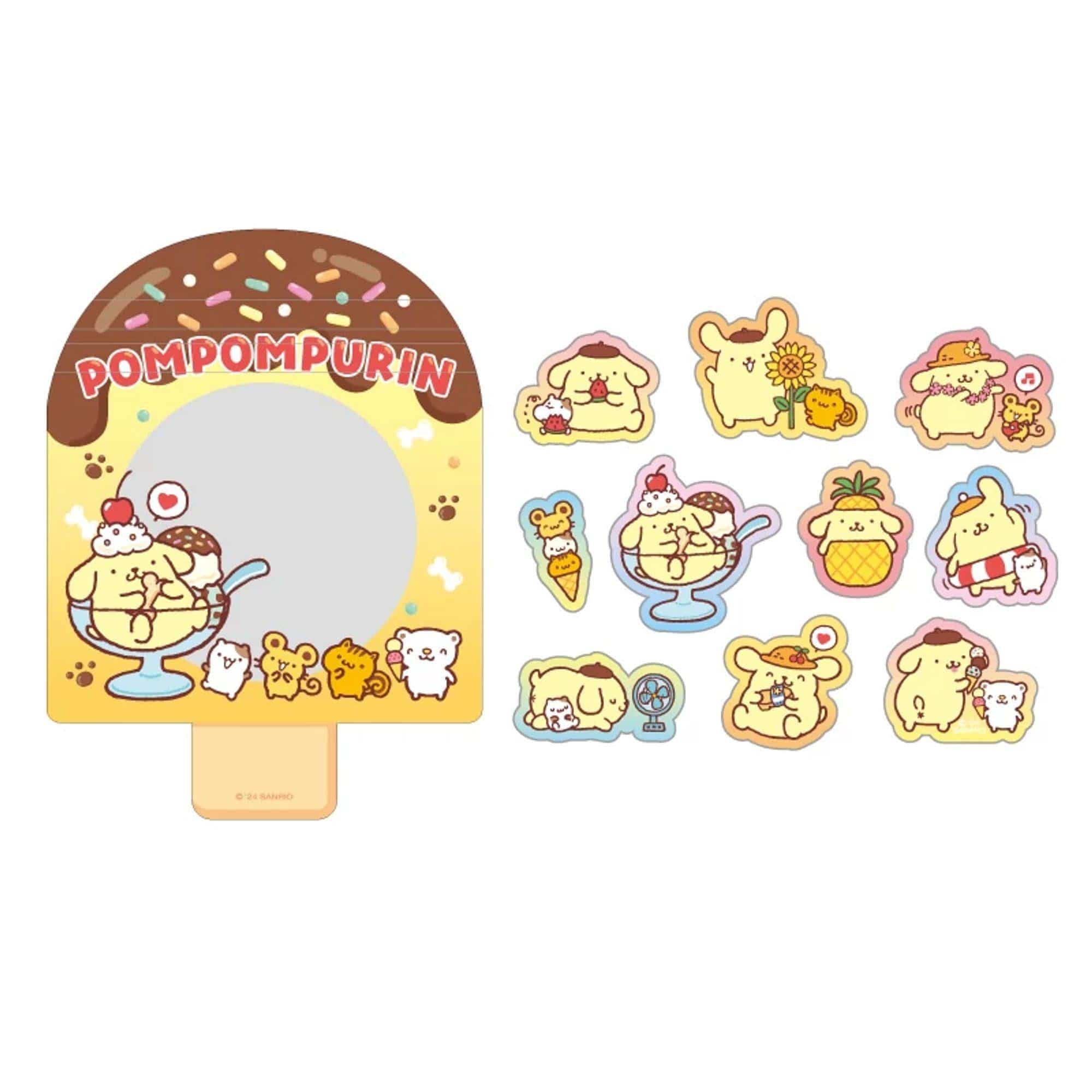 Enesco Sanrio Friends Ice Lollypop Flaky Sticker Sacks Pompompurin Kawaii Gifts 4550337189870