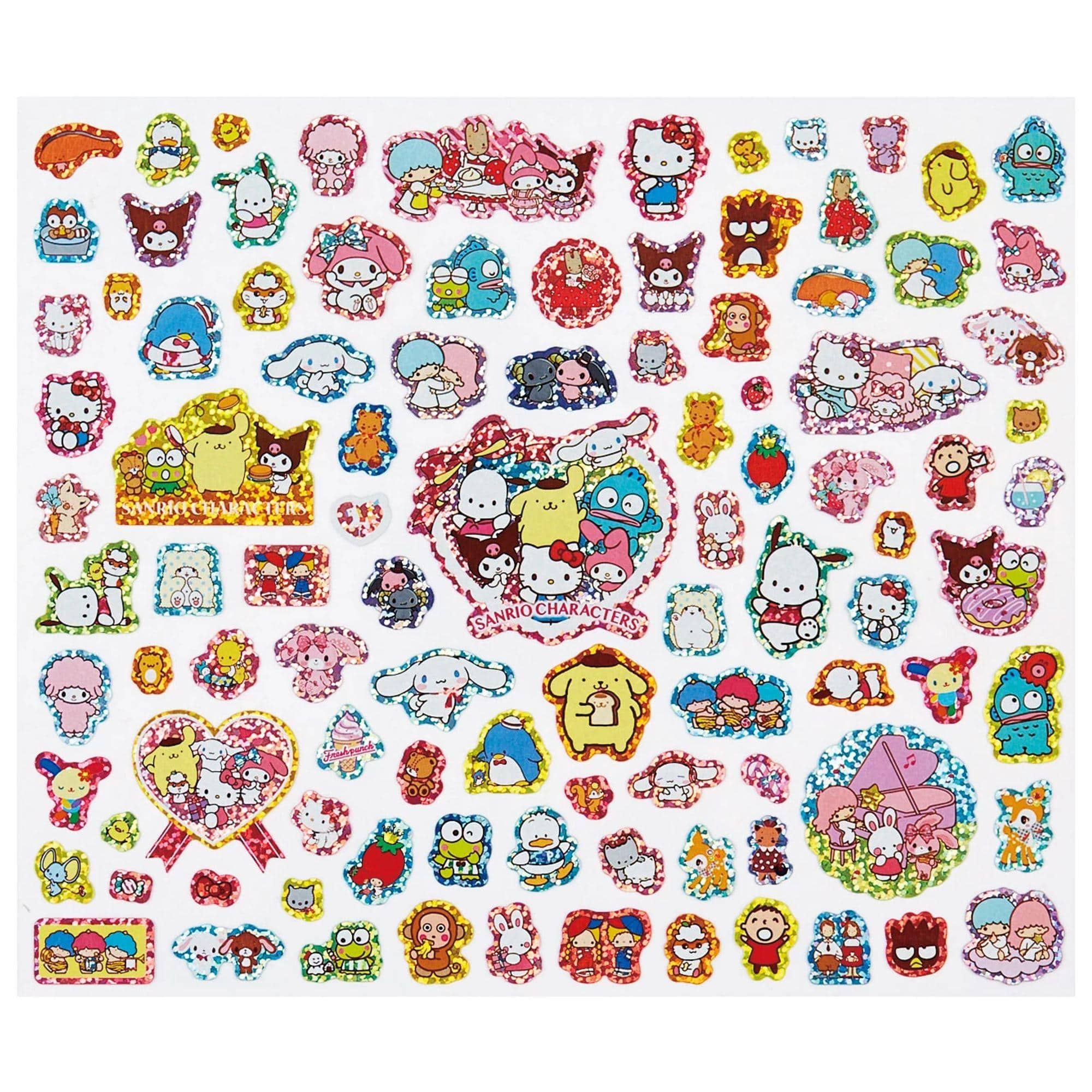 Enesco Sanrio Original Sparkly Stickers Extra Large Sheets Character Mix Kawaii Gifts