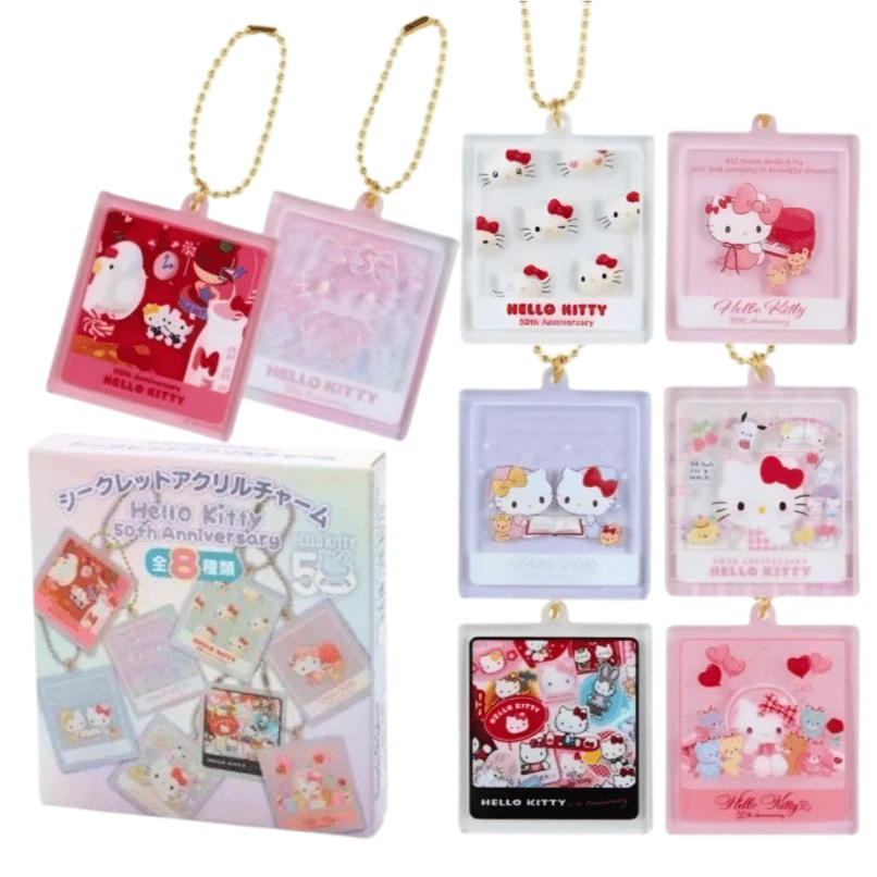 Enesco Hello Kitty 50th Anniversary Surprise Keychains: Square Frame Kawaii Gifts 4550337564837