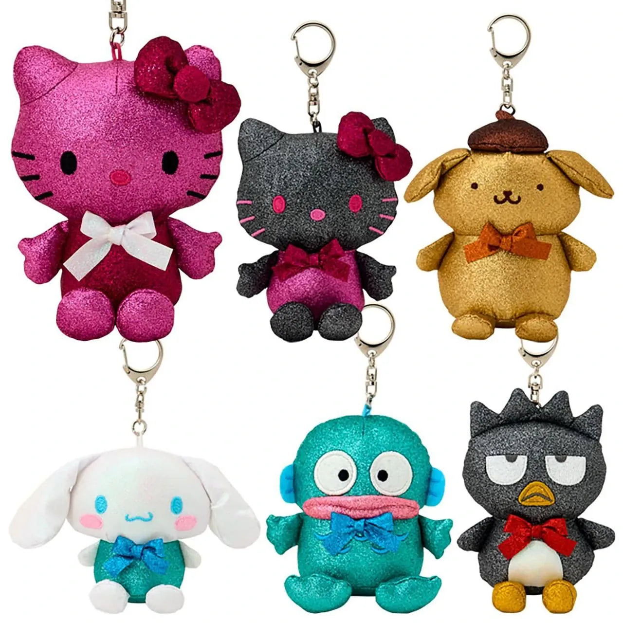 Enesco Sanrio Gold Ribbon Sparkle 6" Surprise Plush Keychain Blind Box V.2 Kawaii Gifts 4550624602501