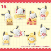 Enesco Sanrio Pochacco Loves Pi-chans Mini Flocked Figures Blind Box Kawaii Gifts 4550624645997