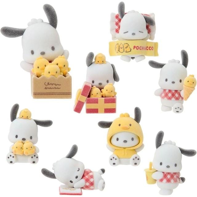 Enesco Sanrio Pochacco Loves Pi-chans Mini Flocked Figures Blind Box Kawaii Gifts 4550624645997