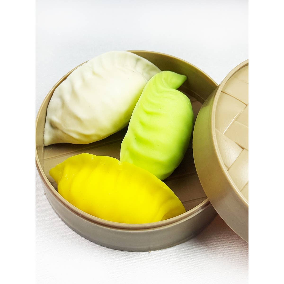 Funteze 3 Piece Set Mini Dumpling Squishy with Steamer Kawaii Gifts 26425302