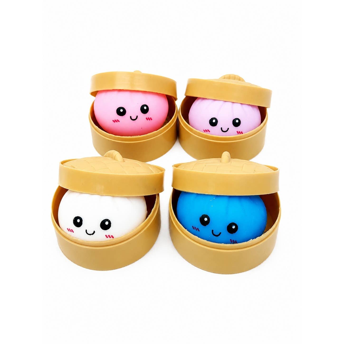 Funteze Colorful Dumpling Squishy with Steamer ASSORTED COLOR / ONE SIZE(24) Kawaii Gifts
