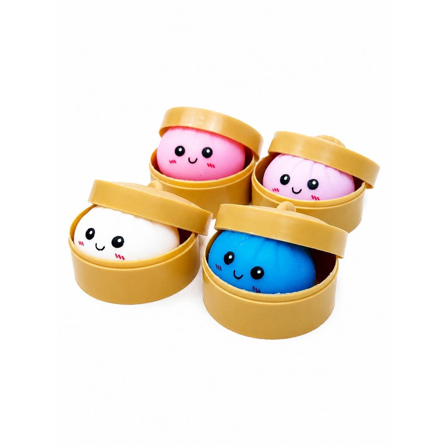 Funteze Colorful Dumpling Squishy with Steamer ASSORTED COLOR / ONE SIZE(24) Kawaii Gifts