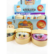 Funteze Cute Iridescent Bead Dumpling Squishy with Steamer ASSORTED COLOR / ONE SIZE(12) Kawaii Gifts 792026030436