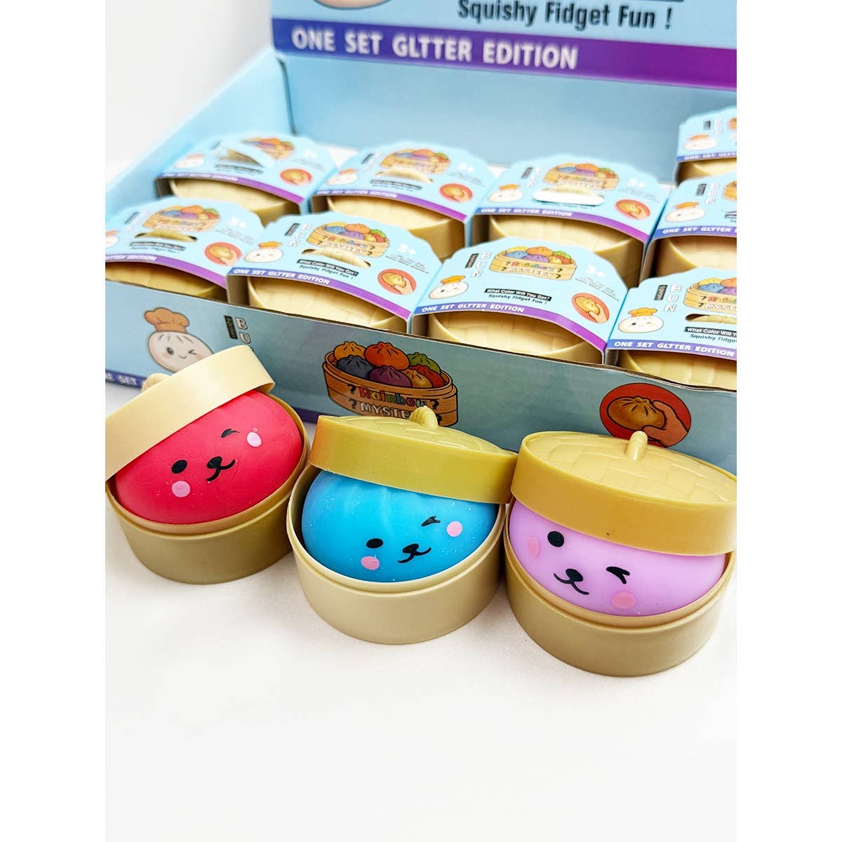 Funteze Mini Dumpling Squishy with Steamer ONE SIZE(12) / ASSORTED COLOR Kawaii Gifts 792026030412