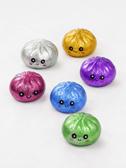 Funteze Mini Glittered Dumpling Squishy with Steamer Kawaii Gifts