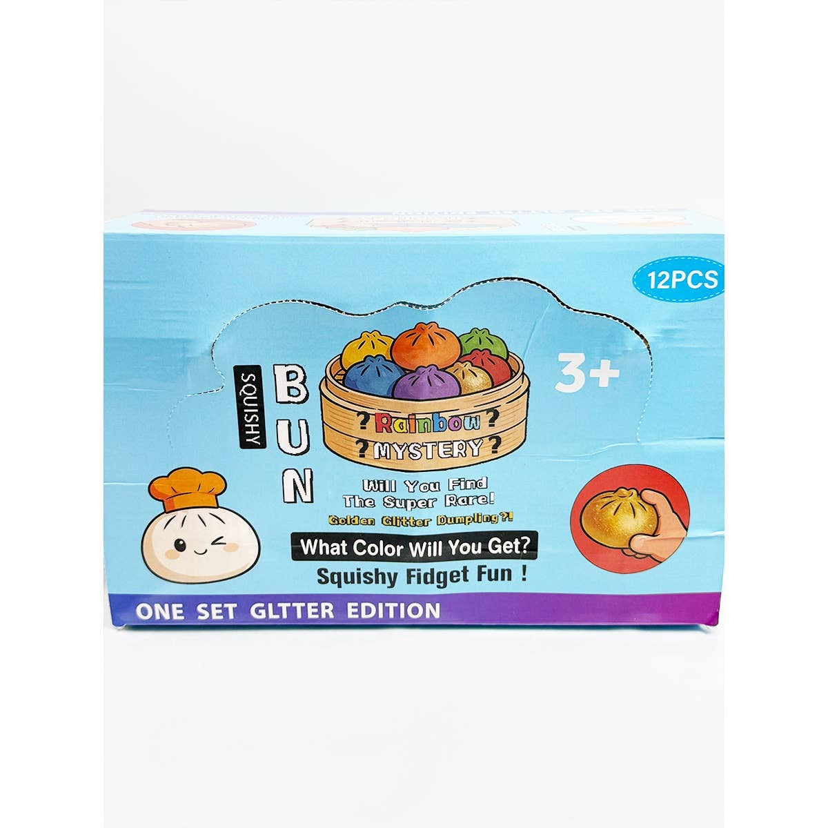 Funteze Pastel Glitter Mini Dumpling Squishy with Steamer ASSORTED COLOR / ONE SIZE(12) Kawaii Gifts 792026030405