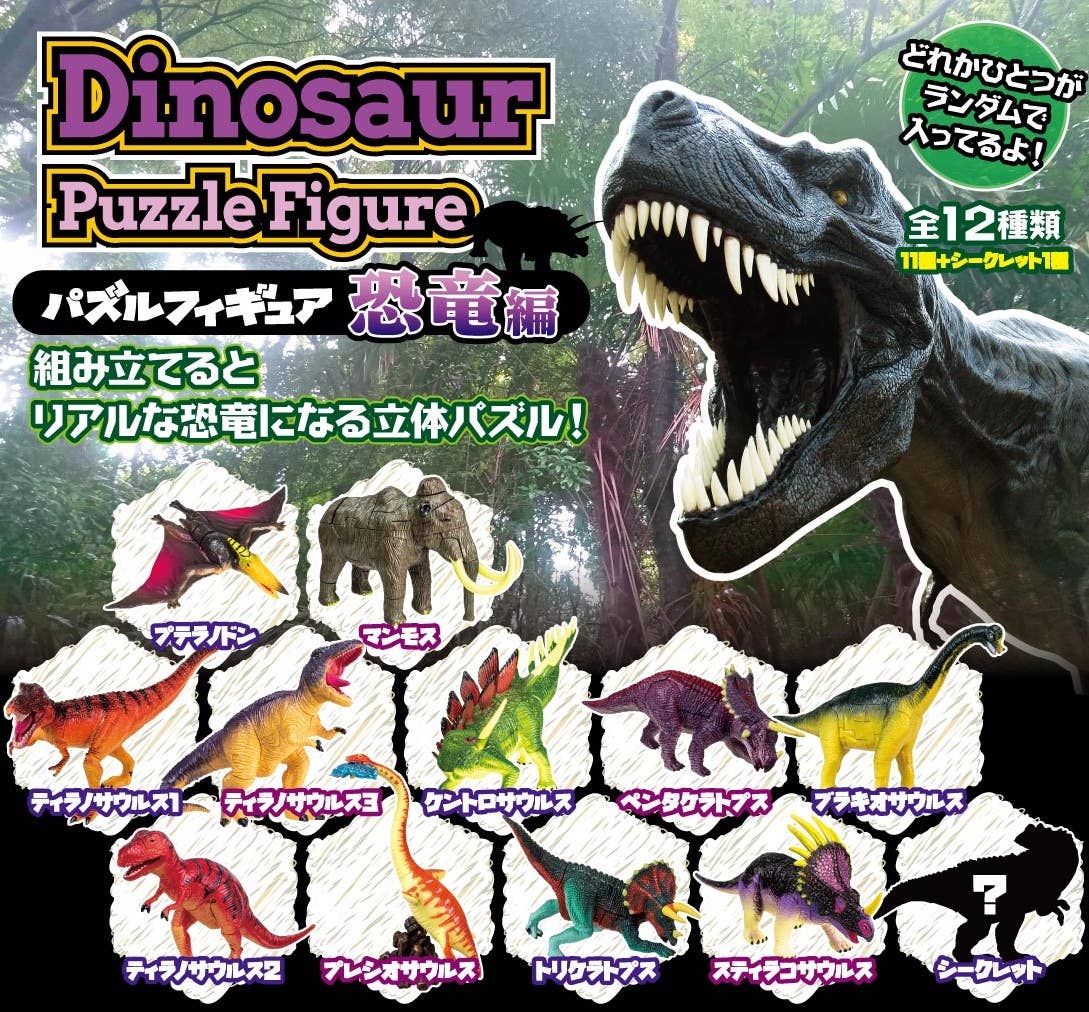 Hakubundo Dinosaur Egg Puzzle Figure Surprise Box Kawaii Gifts 4589469834327