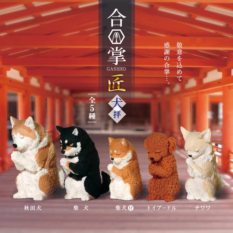 Hakubundo Yell World Gassho Praying Dog Takumi Surprise Box Kawaii Gifts 4589469846207