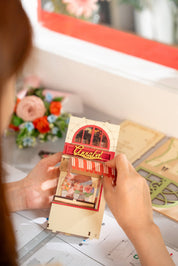 Hands Craft DIY Book Nook Kit: Floral Corner with Dust Cover Kawaii Gifts