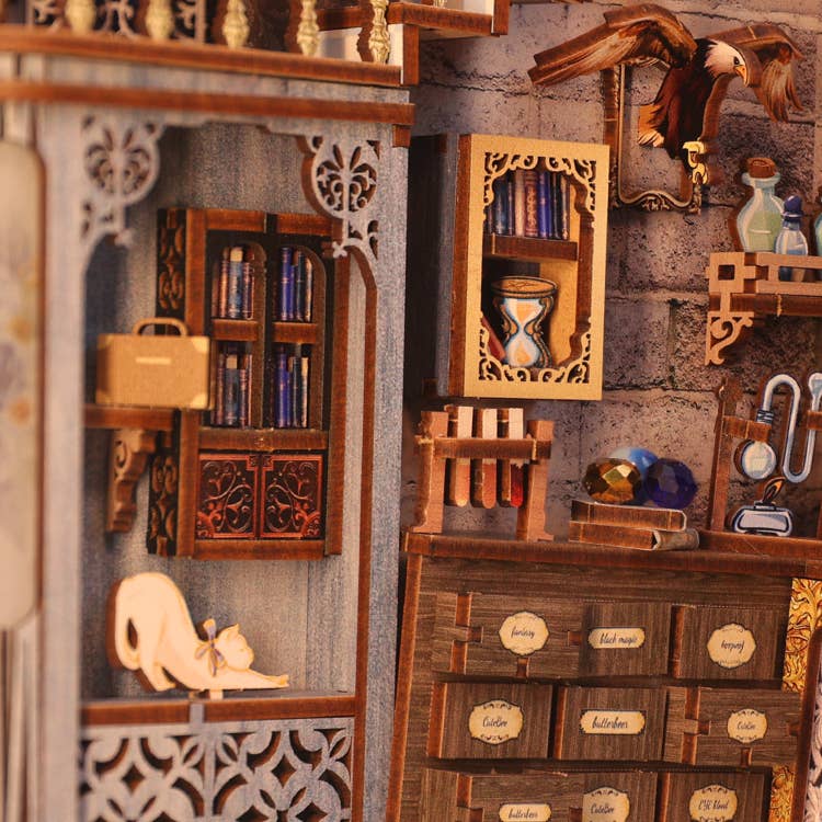 Hands Craft DIY Book Nook Kit: Nebula Common Room with Dust Cover Kawaii Gifts