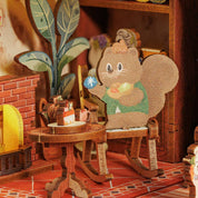 Hands Craft DIY Book Nook Kit: Squirrel Collector with Dust Cover Kawaii Gifts