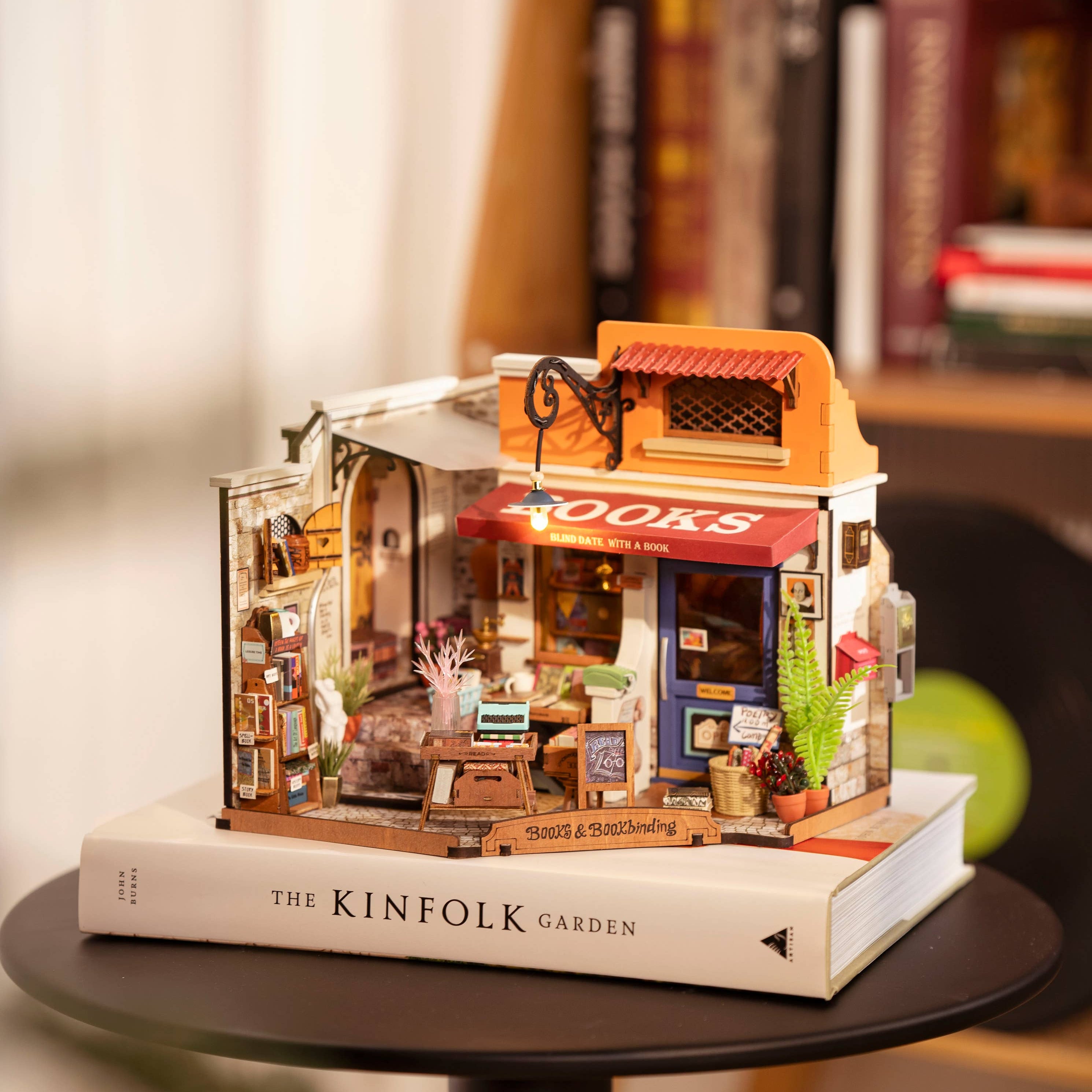 Hands Craft DIY Miniature House Kit: Corner Bookstore Kawaii Gifts 810101581250