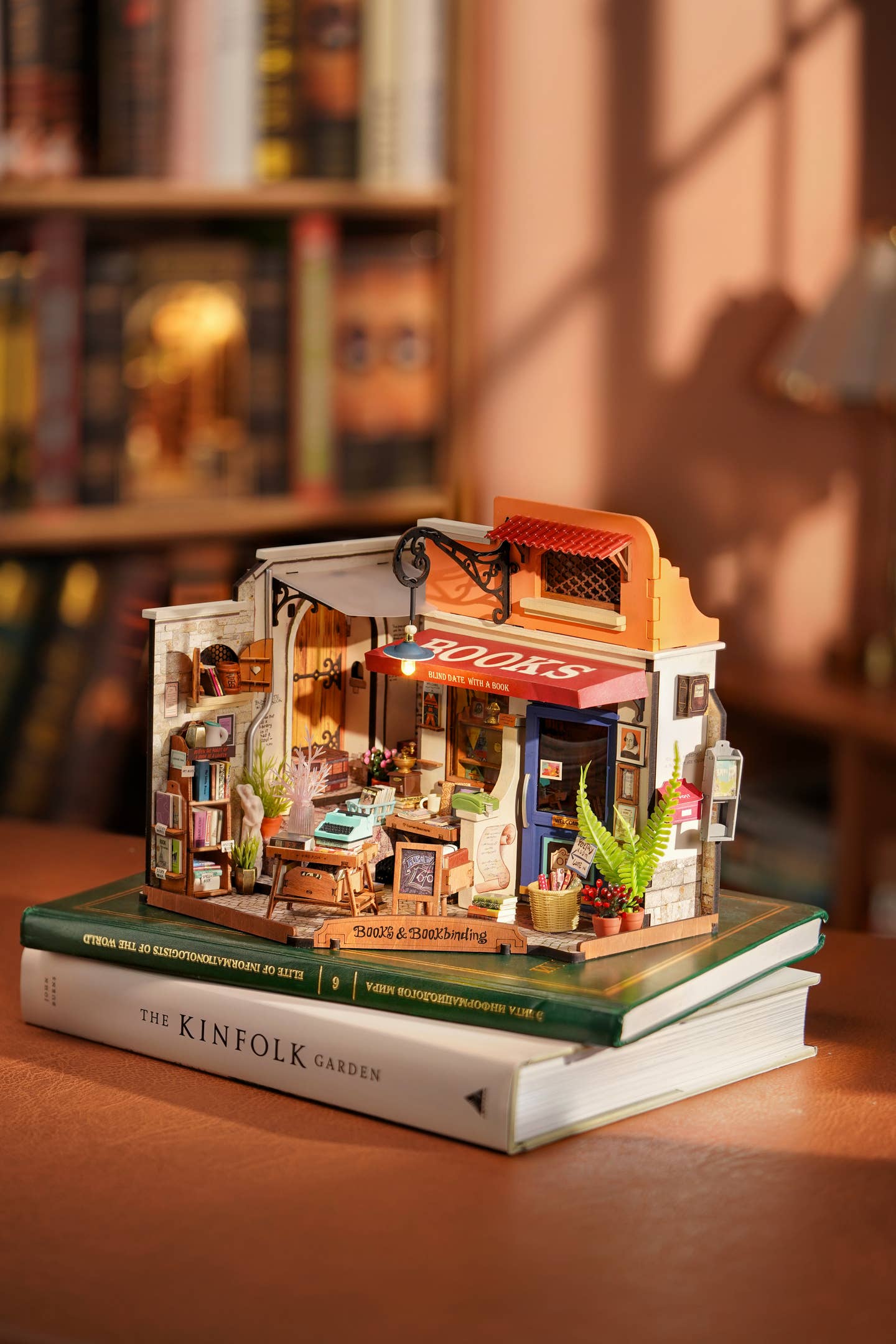 Hands Craft DIY Miniature House Kit: Corner Bookstore Kawaii Gifts 810101581250