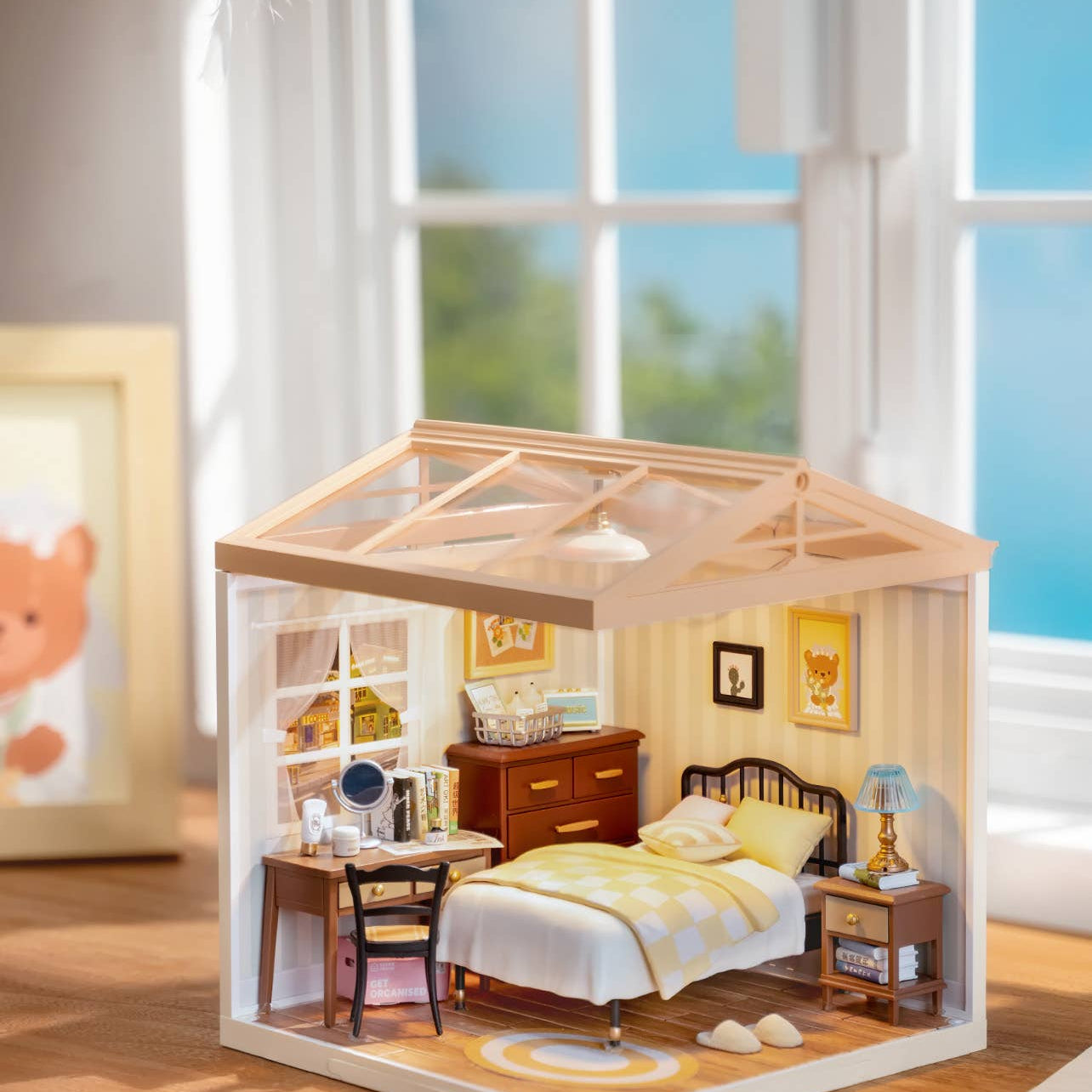 Hands Craft DIY Miniature House Kit: Cozy Living Lounge Kawaii Gifts 810101581106