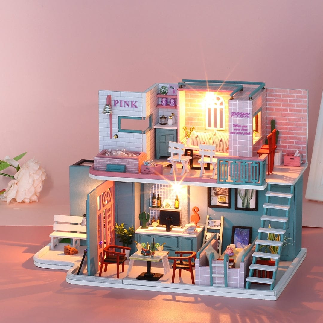 Hands Craft DIY Miniature House Kit: Pink Café Kawaii Gifts