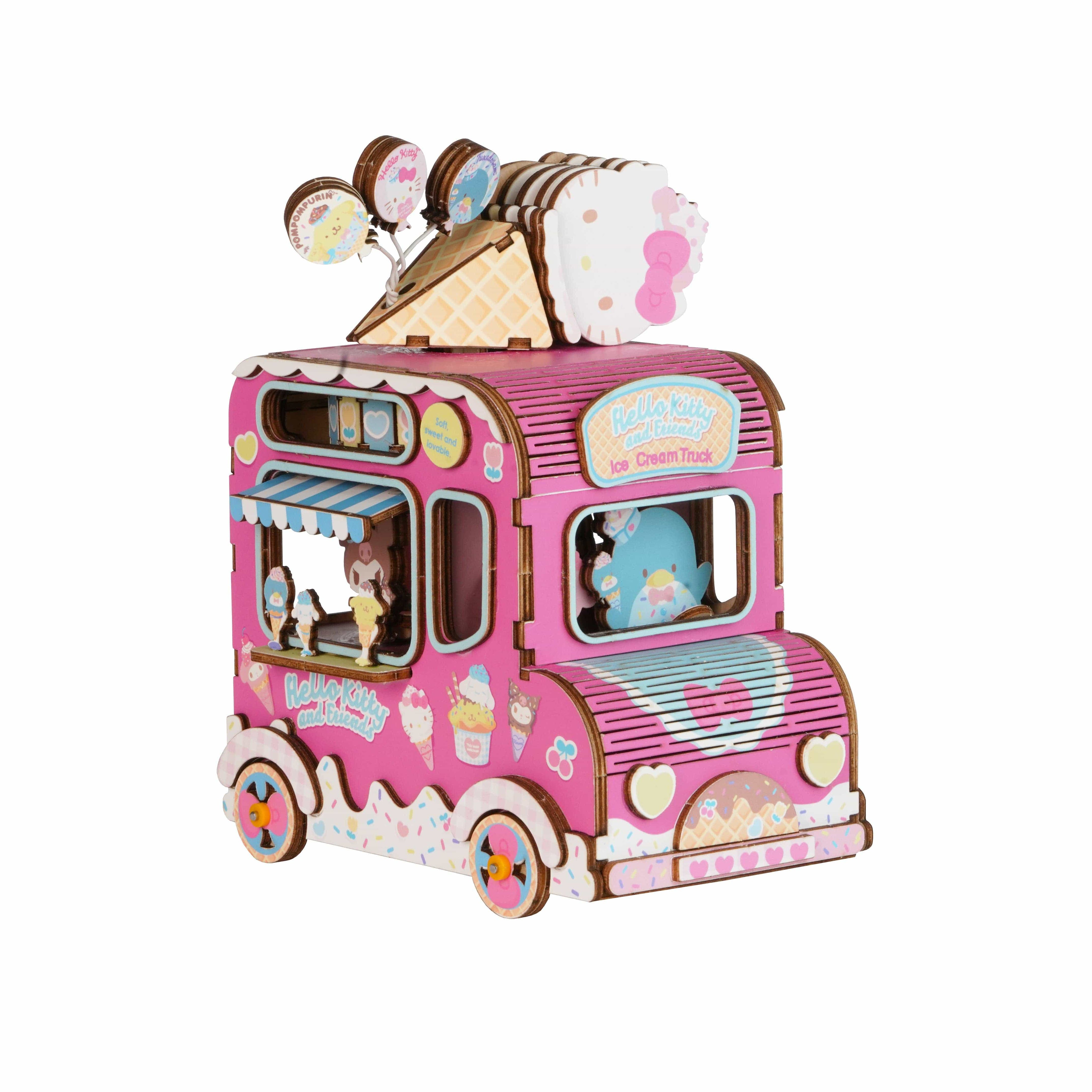 Hands Craft Hello Kitty® And Friends Wooden Music Box: Ice Cream Truck Kawaii Gifts 810101581144