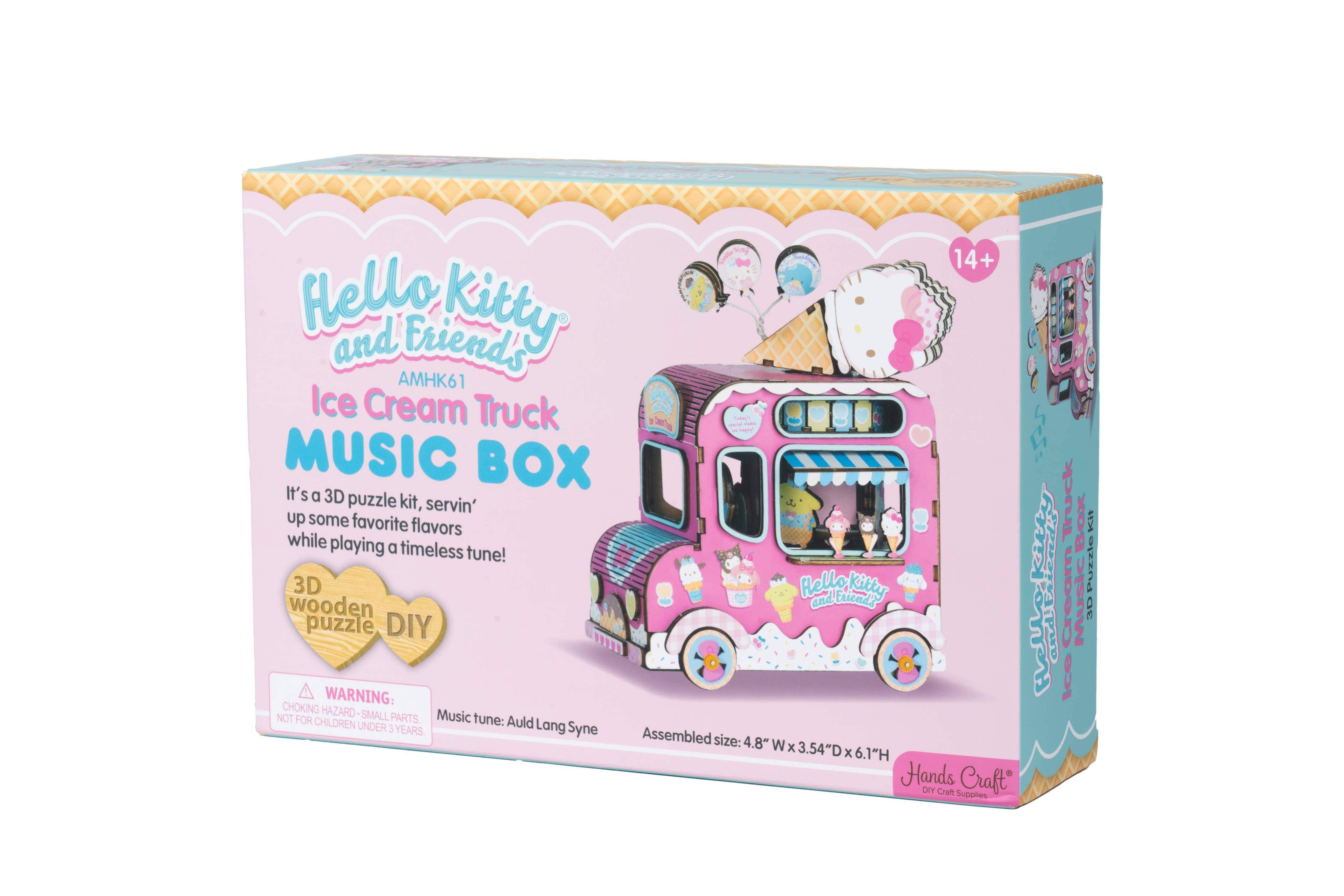 Hands Craft Hello Kitty® And Friends Wooden Music Box: Ice Cream Truck Kawaii Gifts 810101581144