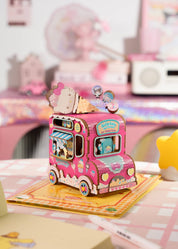 Hands Craft Hello Kitty® And Friends Wooden Music Box: Ice Cream Truck Kawaii Gifts 810101581144