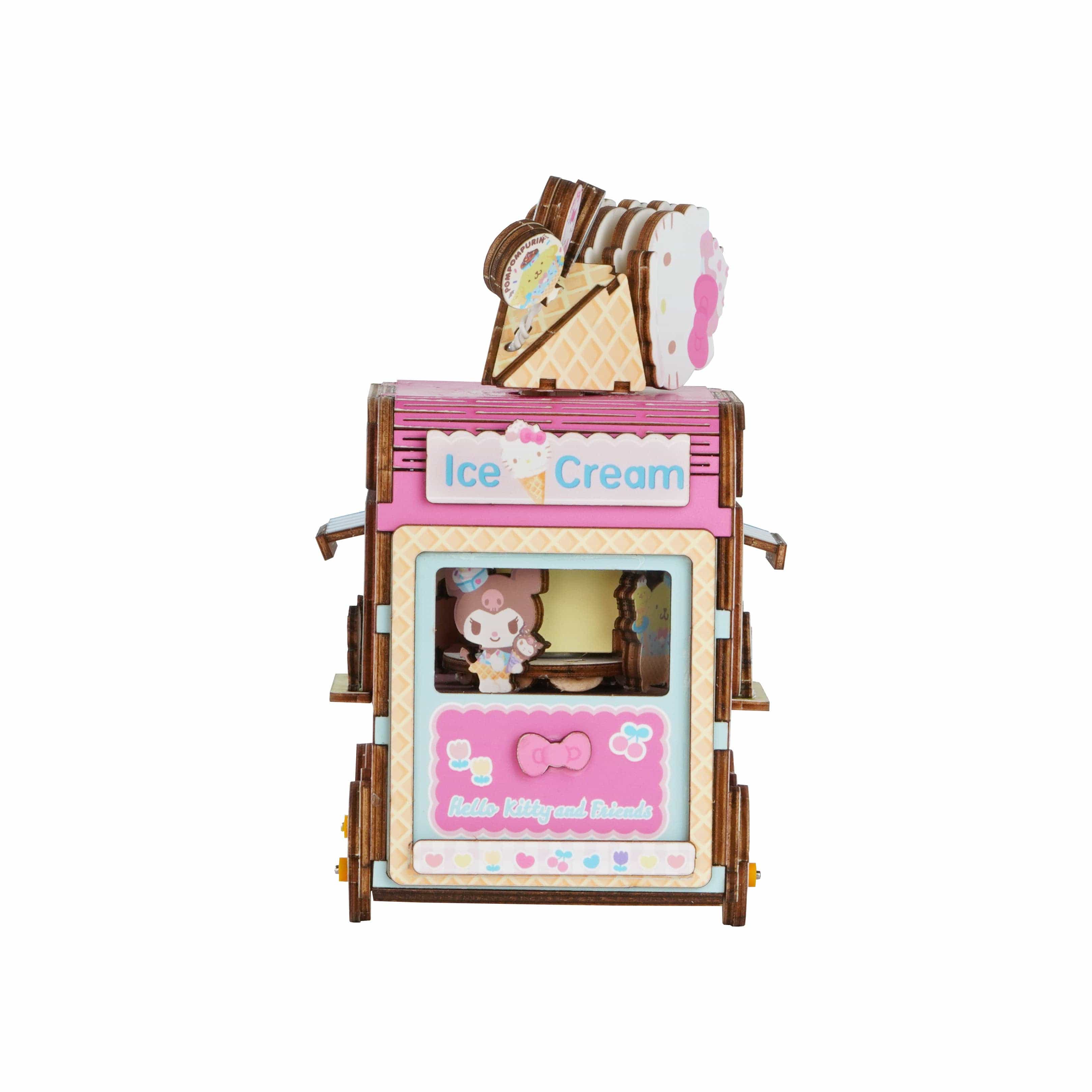 Hands Craft Hello Kitty® And Friends Wooden Music Box: Ice Cream Truck Kawaii Gifts 810101581144