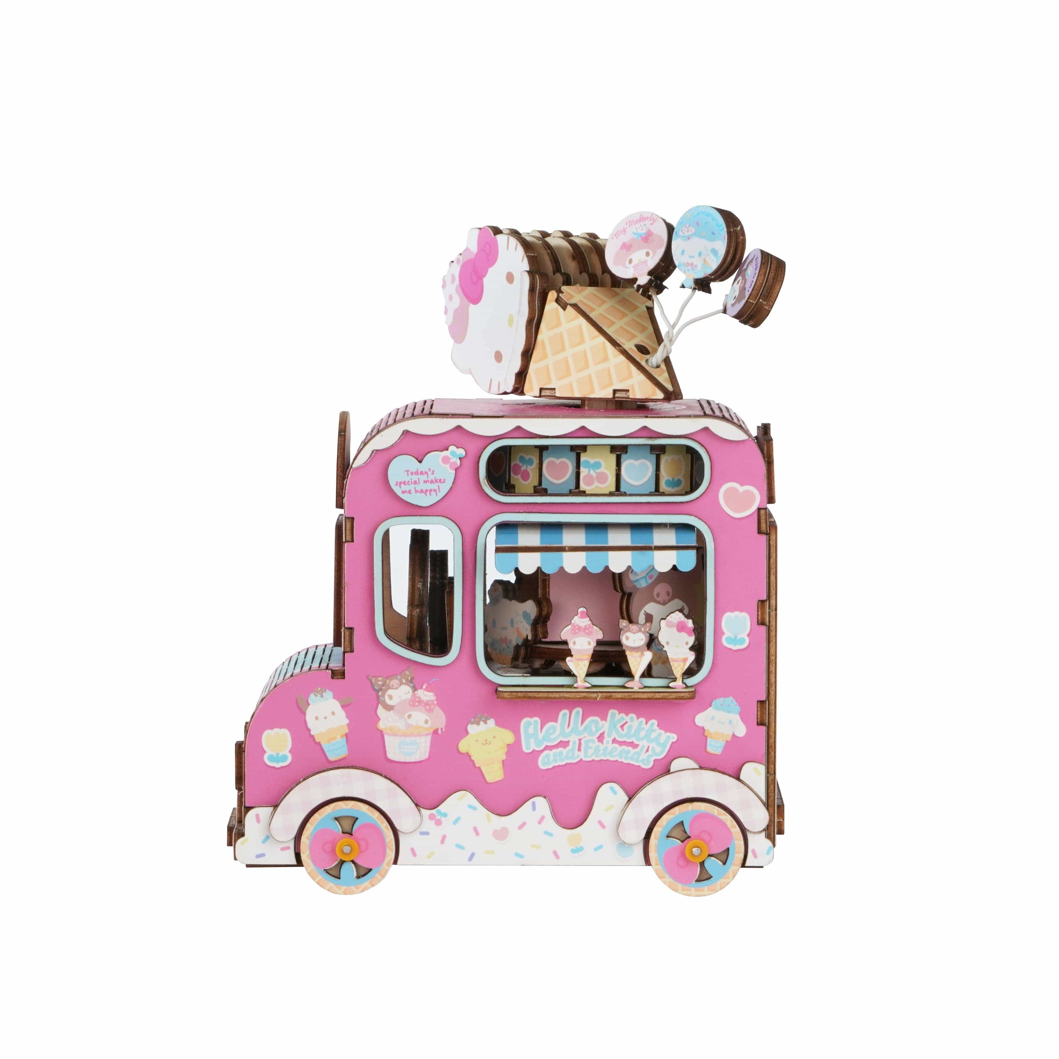 Hands Craft Hello Kitty® And Friends Wooden Music Box: Ice Cream Truck Kawaii Gifts 810101581144