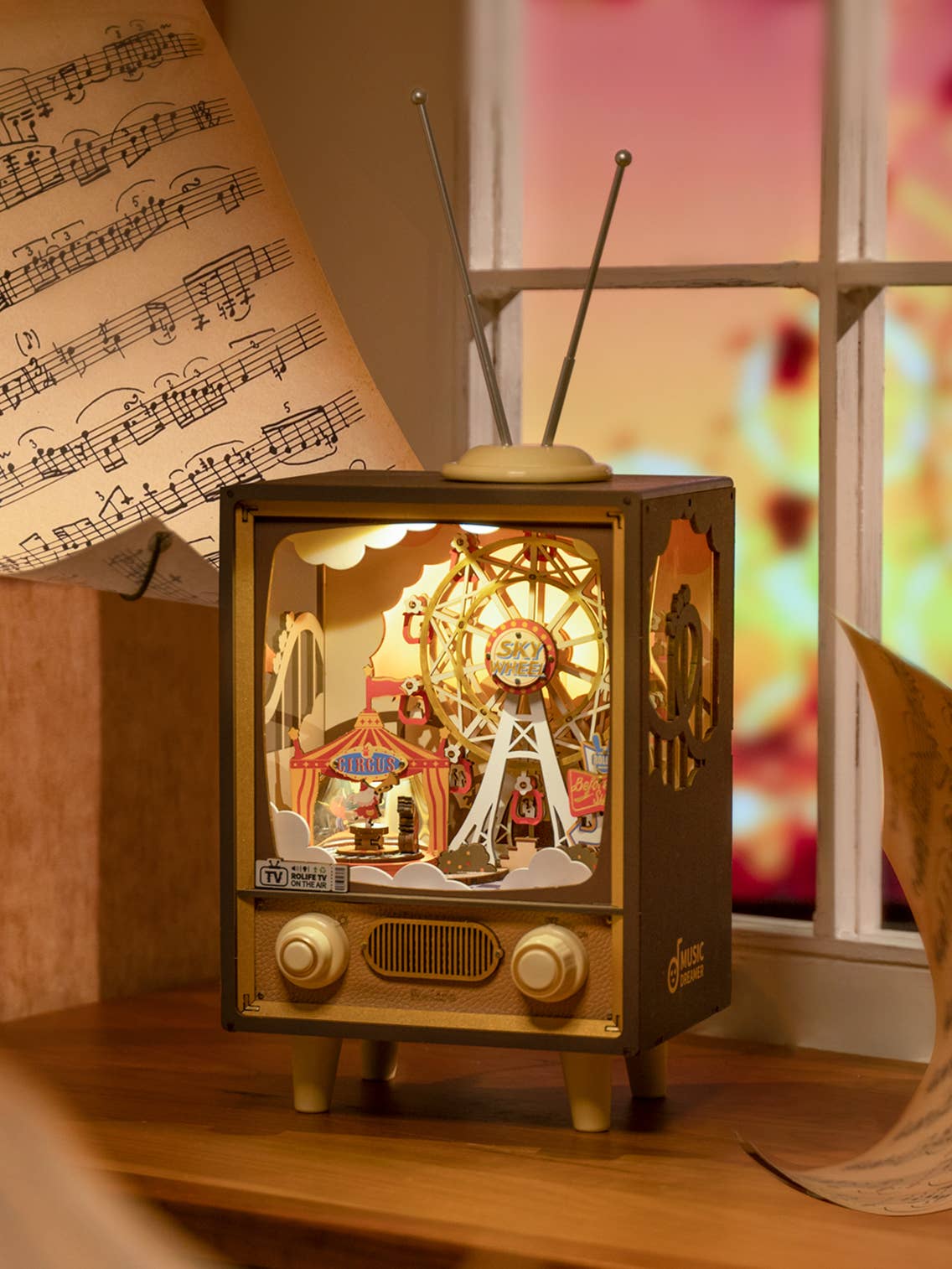 Hands Craft DIY Mechanical Music Box: Sunset Carnival Kawaii Gifts