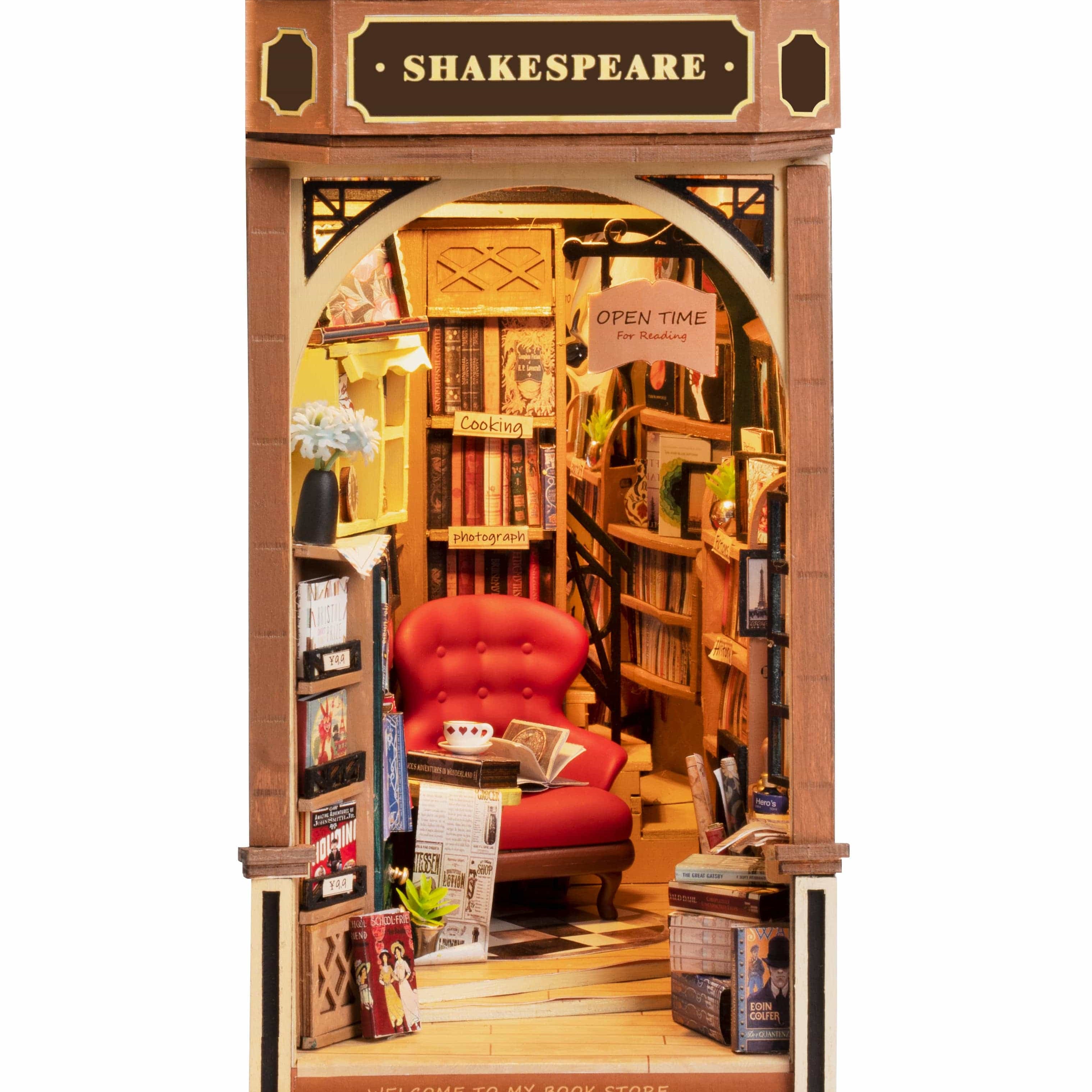 Hands Craft DIY Miniature House Book Nook Kit: Bookstore Kawaii Gifts