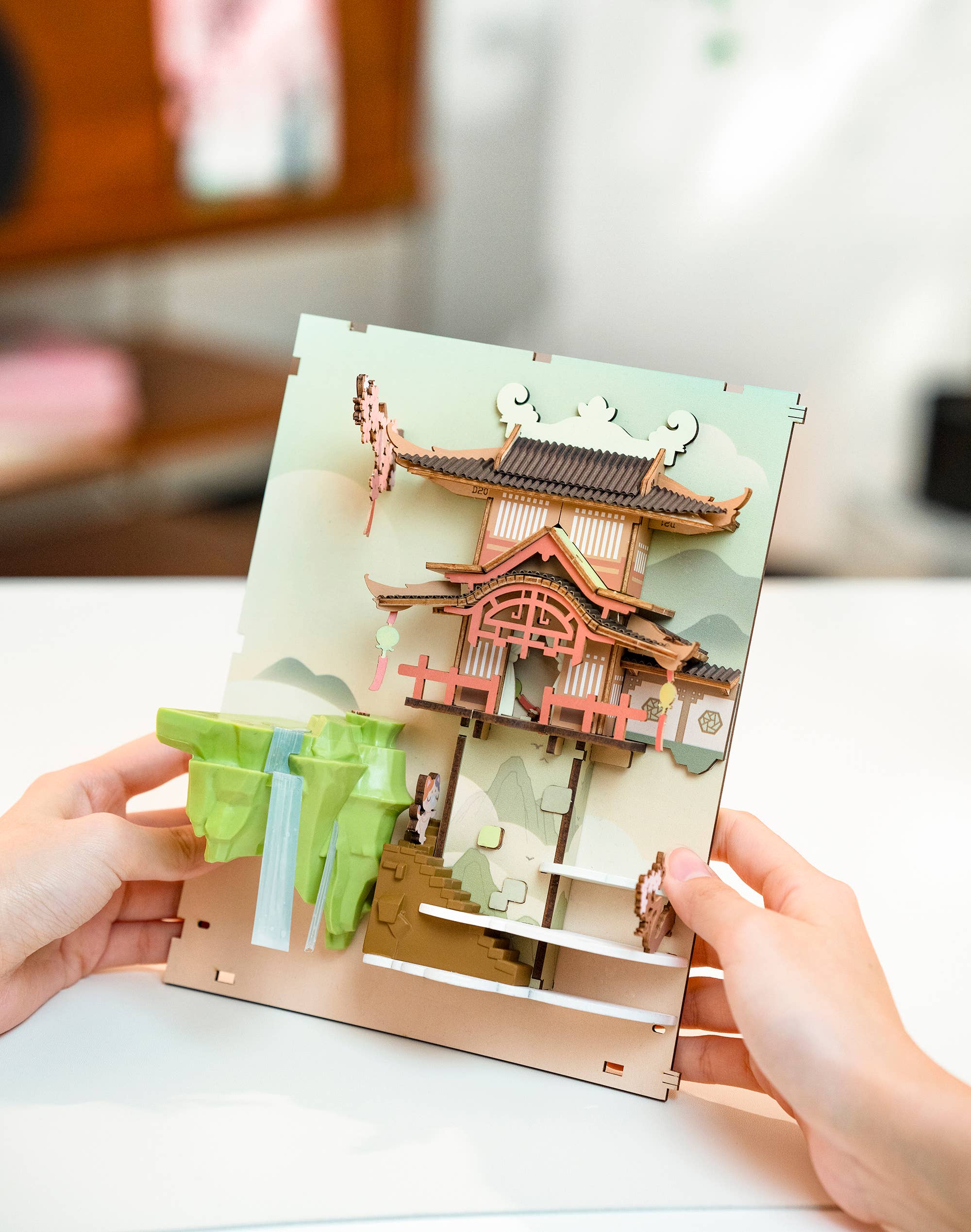 Hands Craft DIY Miniature House Book Nook Kit: Falling Sakura Kawaii Gifts