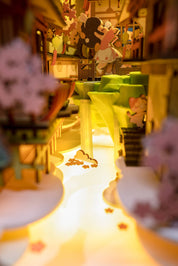 Hands Craft DIY Miniature House Book Nook Kit: Falling Sakura Kawaii Gifts