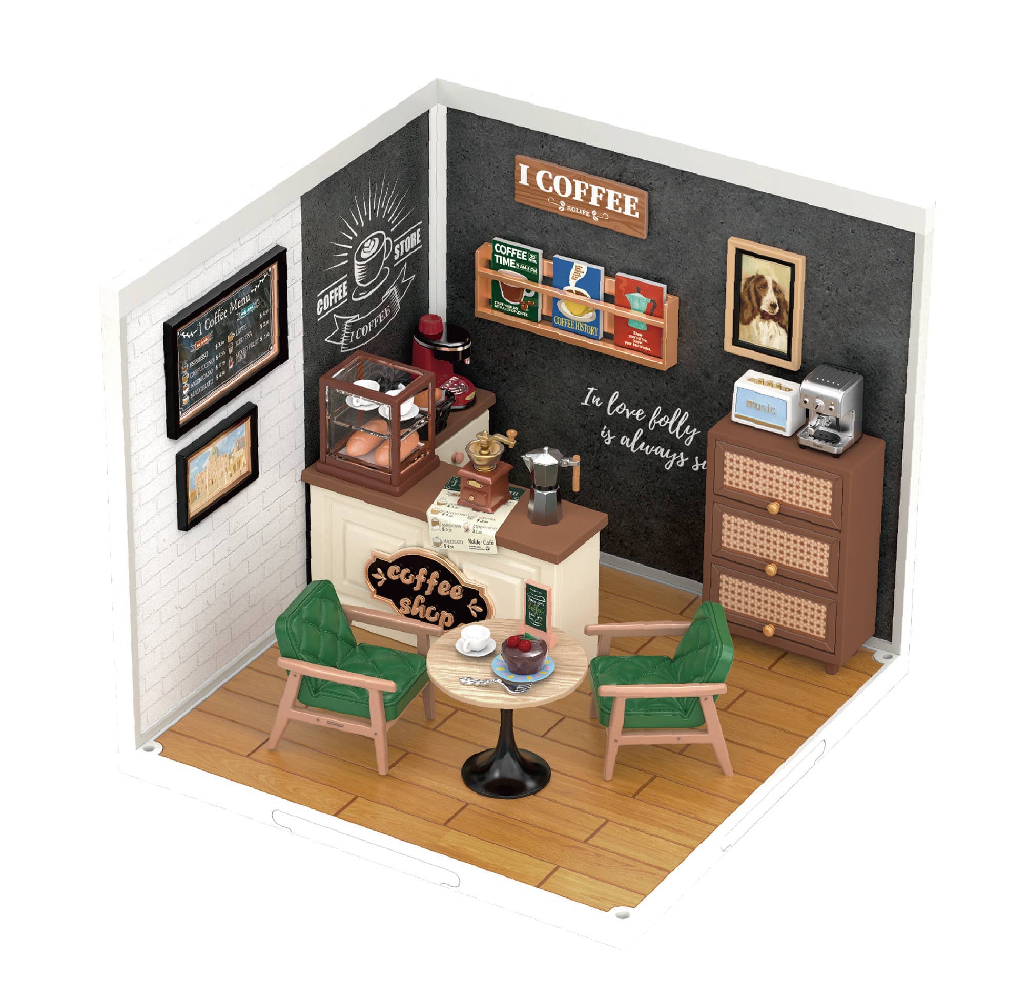 Hands Craft DIY Miniature House Kit: Breezy Time Cafe Kawaii Gifts