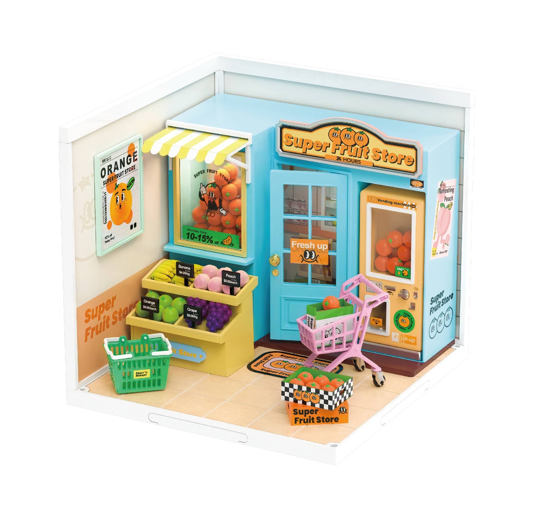 Hands Craft DIY Miniature House Kit: Daily VC Fruit Store Kawaii Gifts