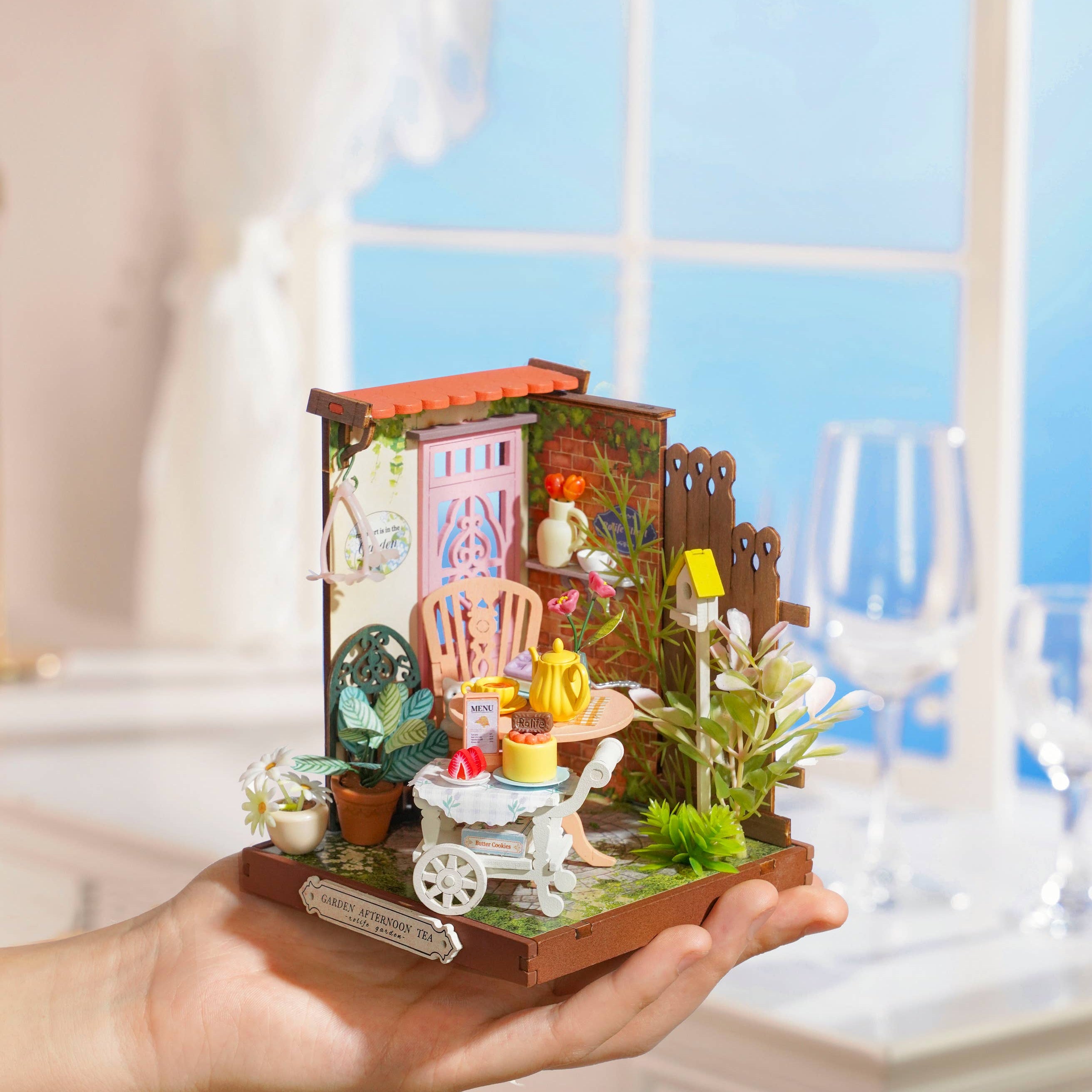 Hands Craft DIY Miniature House Kit: Fancy Tea Yard Kawaii Gifts