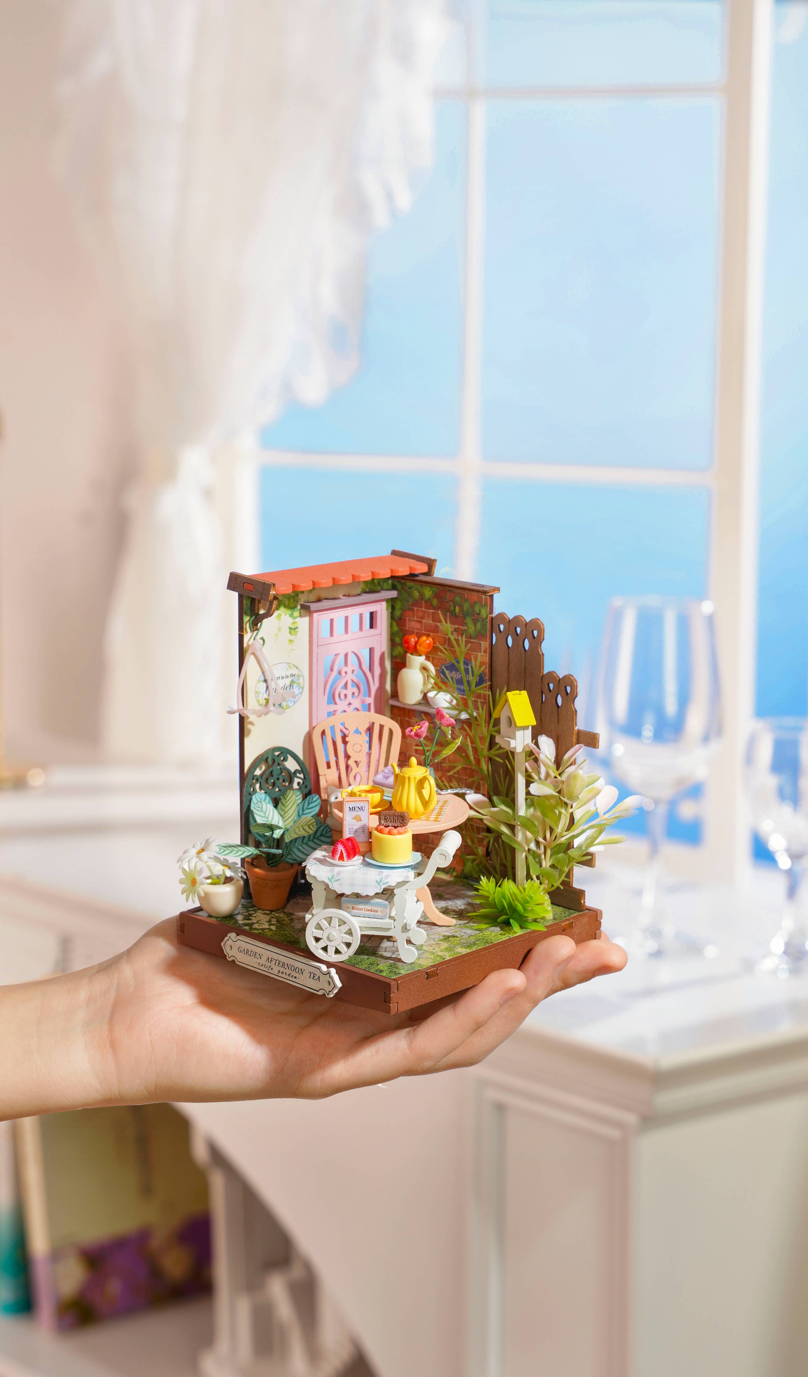 Hands Craft DIY Miniature House Kit: Fancy Tea Yard Kawaii Gifts