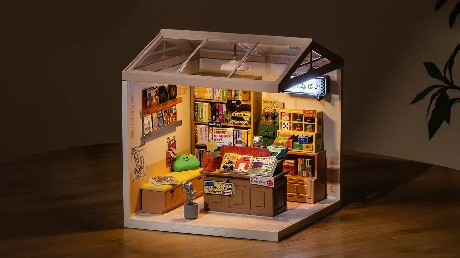 Hands Craft DIY Miniature House Kit: Fascinating Book Store Kawaii Gifts