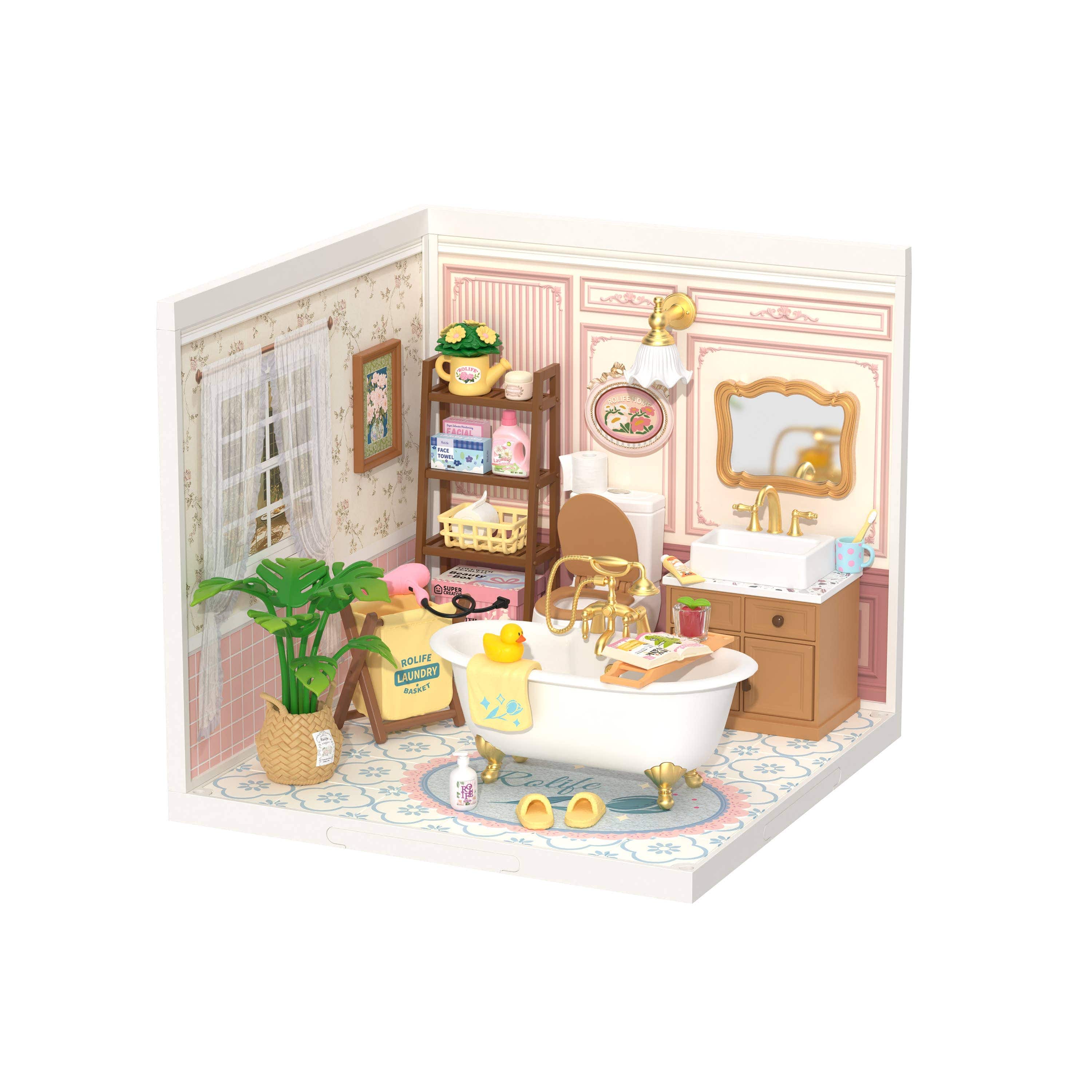 Hands Craft DIY Miniature House Kit: Pop Bubble Bathroom Kawaii Gifts