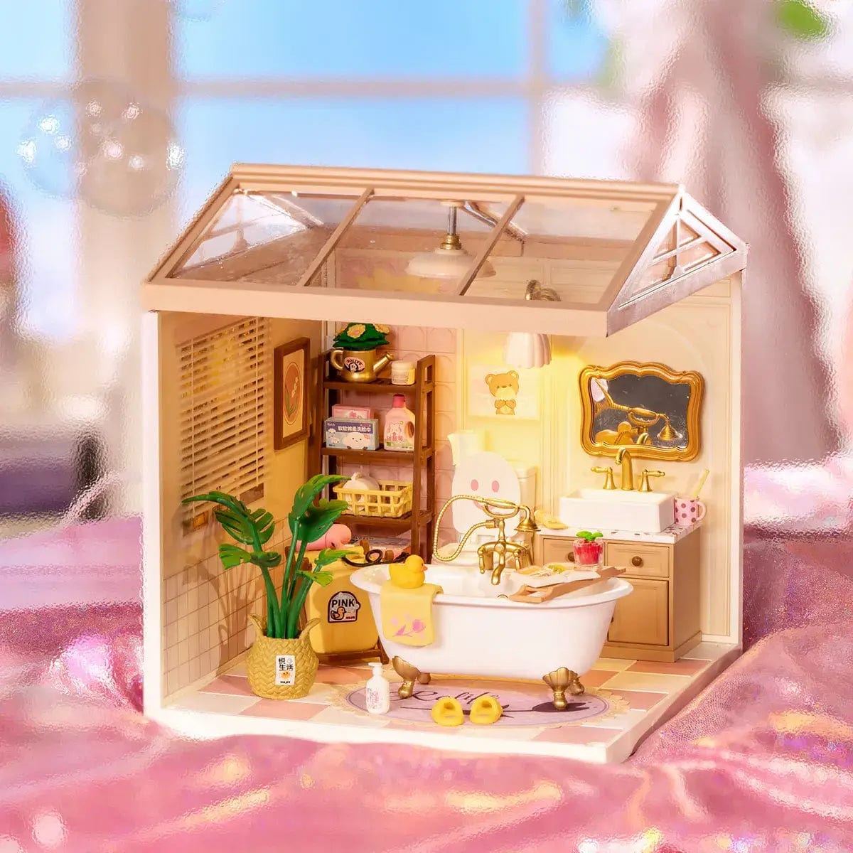 Hands Craft DIY Miniature House Kit: Pop Bubble Bathroom Kawaii Gifts