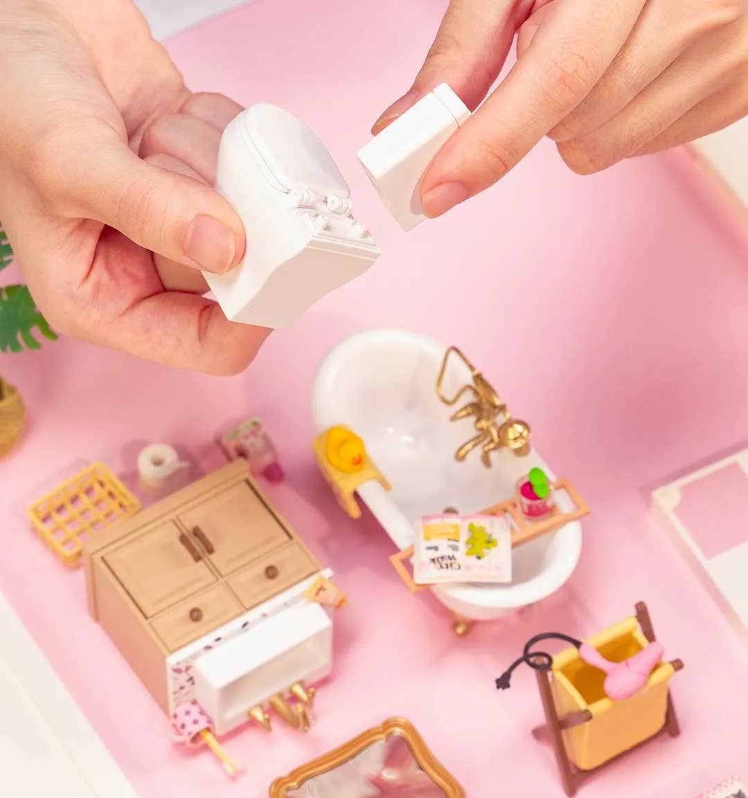 Hands Craft DIY Miniature House Kit: Pop Bubble Bathroom Kawaii Gifts