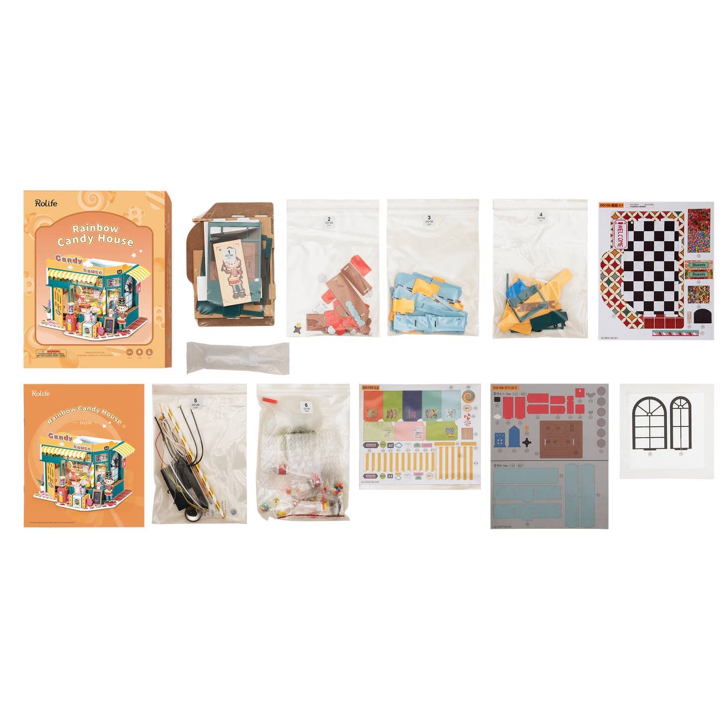 Hands Craft DIY Miniature House Kit: Rainbow Candy House Kawaii Gifts