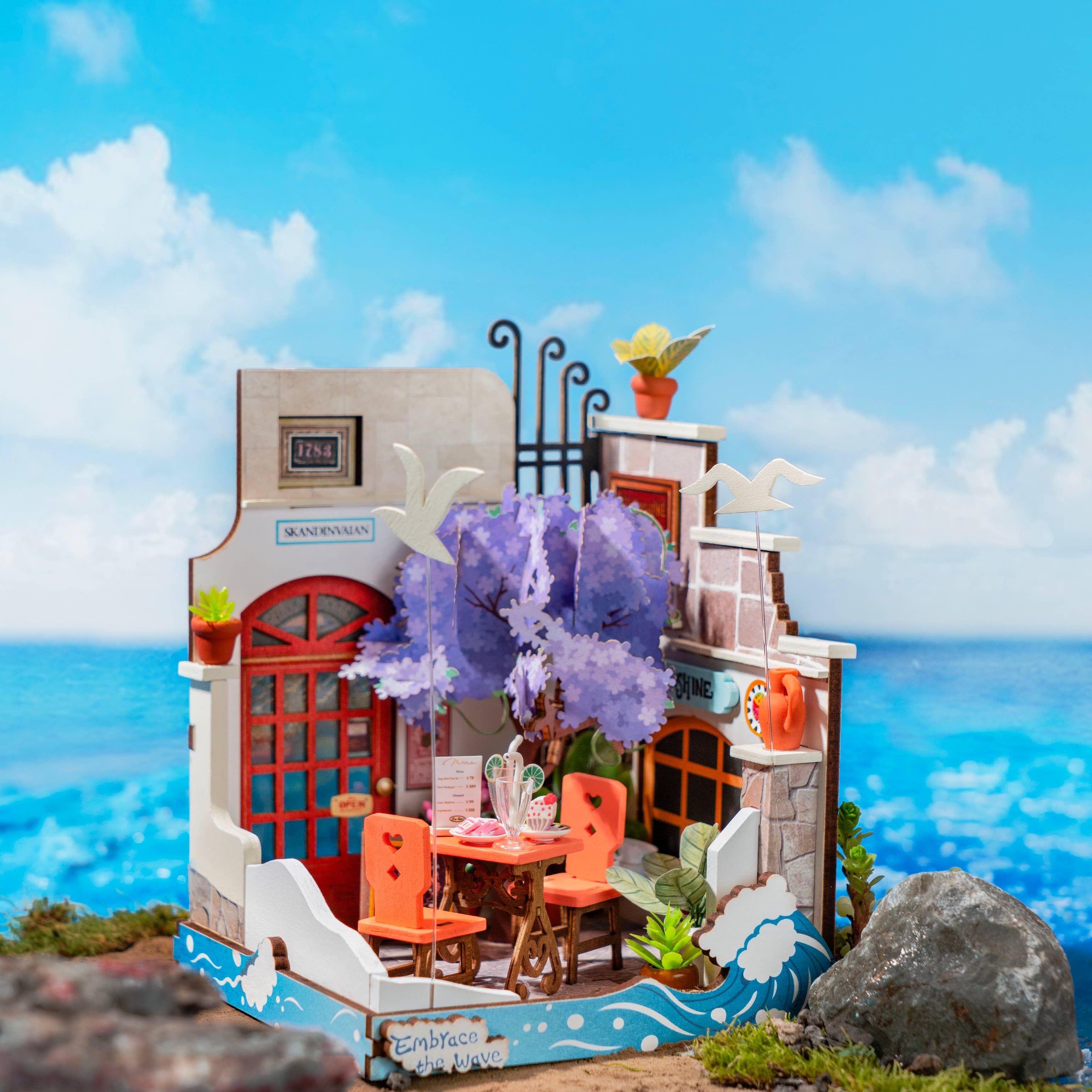 Hands Craft DIY Miniature House Kit: Sea Holiday Restaurant Kawaii Gifts