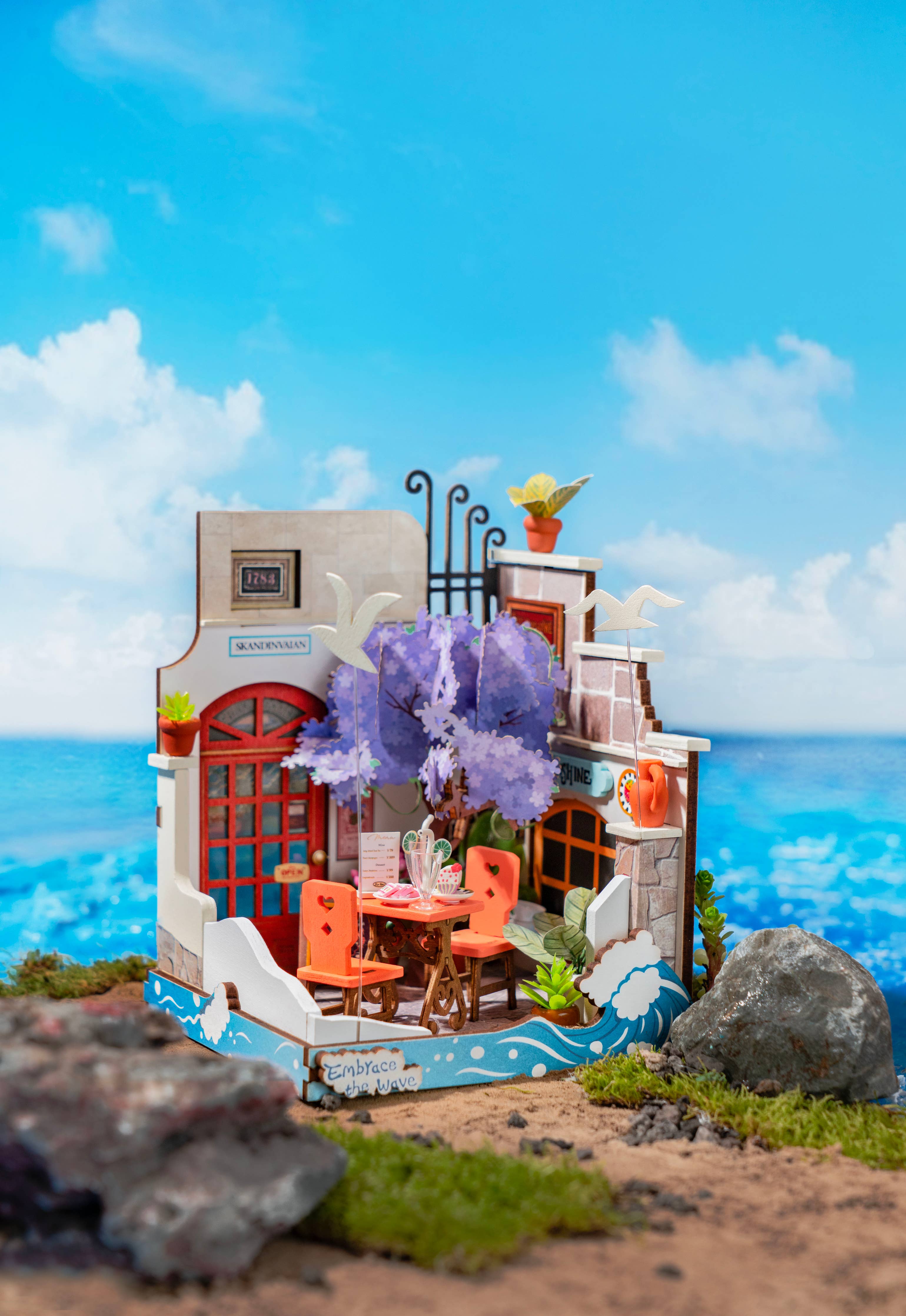 Hands Craft DIY Miniature House Kit: Sea Holiday Restaurant Kawaii Gifts